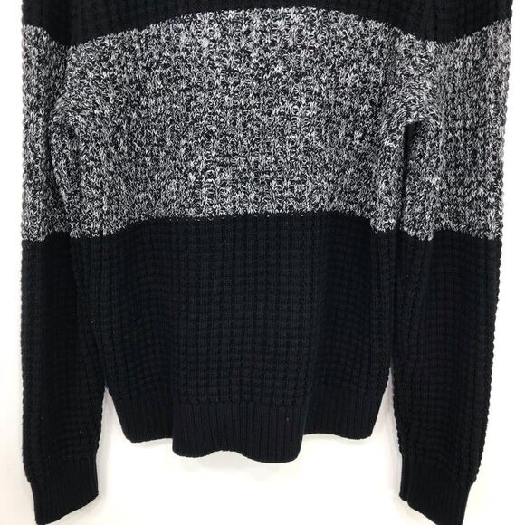 Gap Black Marled Colorblock Chunky Knit Pullover Collared Sweater - Picture 9 of 14